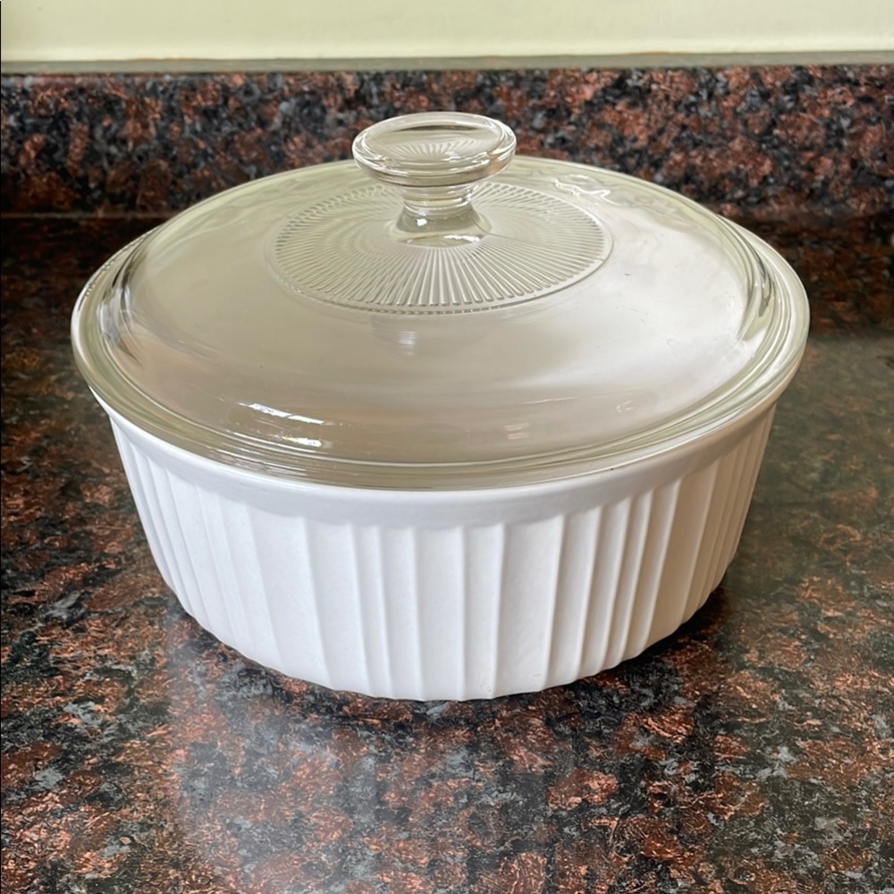 Corningware White and Gray Cookware Casserole Dish